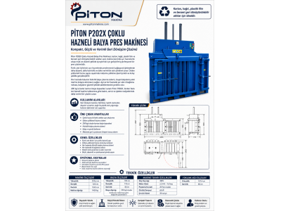 P202X / 20 Tonluk 2 Hazneli Gezer Kafa Balya Pres Makinesi
