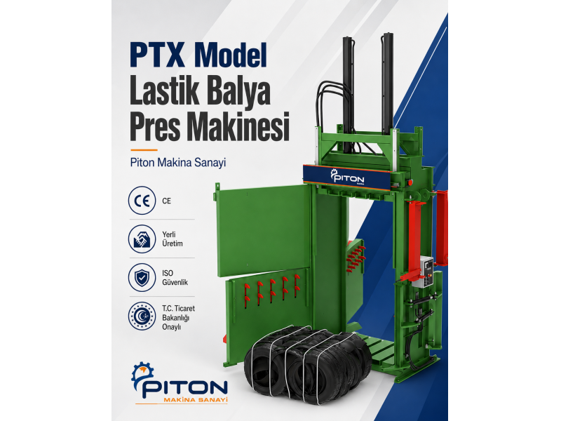 PTX - Dikey Otomobil Lastik Balya Pres Makinesi
