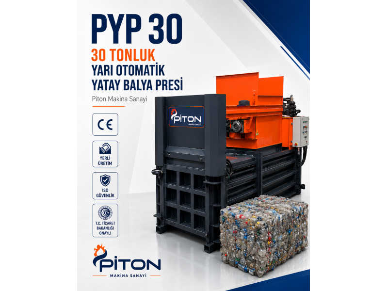 PYP 30 - 30 Tonluk Yarı Otomatik Yatay Balya Presi